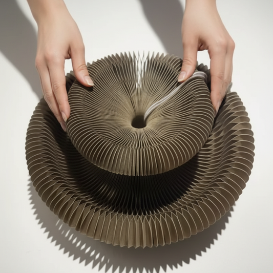Grattoir Chat Écologique - Design Ondulé Unique pour un Félin Heureux