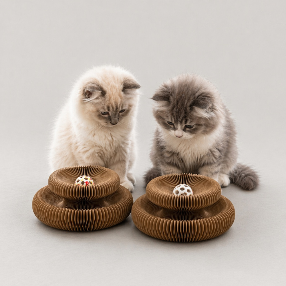 Grattoir Chat Écologique - Design Ondulé Unique pour un Félin Heureux
