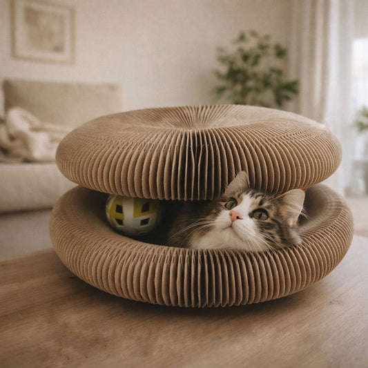 Grattoir Chat Écologique - Design Ondulé Unique pour un Félin Heureux